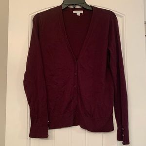 Cardigan XL Garnet Maroon Button Up Red Sweater